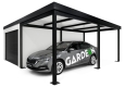 GARDEON® Garáž s vraty Hörmann, oknem a pravým přístřeškem